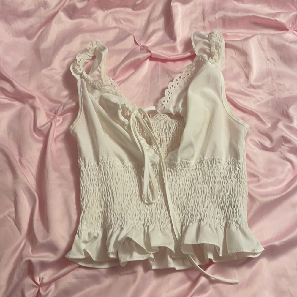 White lace crop top!